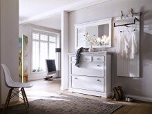 Garderobe >OPUS< in weiß/ withe sanded - 59x145x30 (BxHxT)