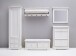 Garderobe >OPUS< in weiß/ withe sanded - 124x40x30 (BxHxT)