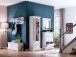 Garderobe >OPUS< in weiß/ withe sanded - 124x40x30 (BxHxT)