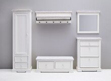 Garderobenspiegel >OPUS< in weiß/ withe sanded - 80x75x5 (BxHxT)