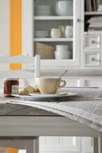 Esstisch >OPUS< in weiß/ withe sanded - 140x79x90 (BxHxT)