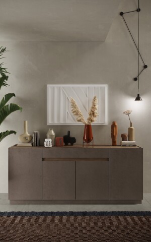 Sideboard >Fiola< in Bronzo / Mercure Holzstruktur Nachbildung