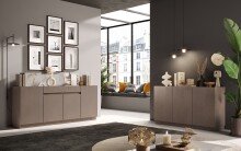 Sideboard >Fiola< in Bronzo / Mercure Holzstruktur...