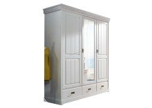 Kleiderschrank >SZ-0132< in weiß - 192x217x62...