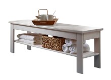 Bettbank >SZ-0132< in weiß - 140x45x35 (BxHxT)