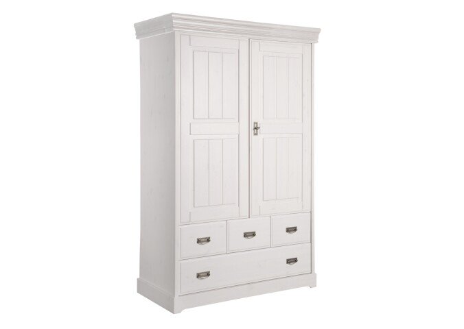 Wäscheschrank >SZ-0132< in weiß - 120x190x55 (BxHxT)