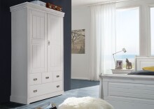 Wäscheschrank >SZ-0132< in weiß - 120x190x55 (BxHxT)