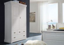 Wäscheschrank >SZ-0132< in weiß - 120x190x55 (BxHxT)