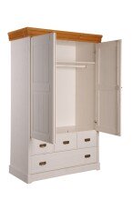 Wäscheschrank >SZ-0132< in weiß - 120x190x55 (BxHxT)