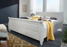 Bett >SZ-0132< in weiß aus Kiefer massiv...