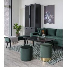 Sitzbank >Skiby< in Grün, Velour - 100x44x35cm (BxHxT)