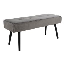 Sitzbank >Skiby< in Grau, Velour - 100x44x35cm (BxHxT)