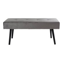 Sitzbank >Skiby< in Grau, Velour - 100x44x35cm (BxHxT)