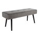 Sitzbank >Skiby< in Grau, Velour - 100x44x35cm (BxHxT)