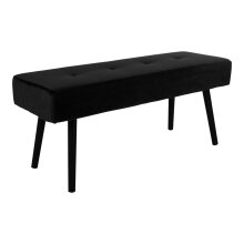 Sitzbank >Skiby< in Schwarz, Velour - 100x44x35cm (BxHxT)