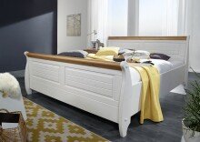 Bett >SZ-0132< in weiß - 147x99x223 (BxHxT)