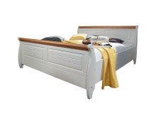 Bett >SZ-0132< in weiß - 147x99x223 (BxHxT)