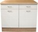 Unterschrank >Ailina< in Sonoma-Eiche / weiß, Holzwerkstoff - 100x90x60 (BxHxT)