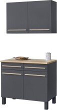 Hängeschrank >Benedicto< in anthrazit / Sonoma-Eiche - 100x65x33 (BxHxT)
