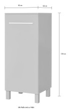 Kühlumbauschrank >Benedicto< in anthrazit / Sonoma-Eiche - 60x139x60 (BxHxT)