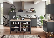 Unterschrank >Benedicto< in anthrazit / Sonoma-Eiche - 100x90x60 (BxHxT)