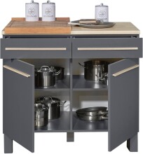 Unterschrank >Benedicto< in anthrazit / Sonoma-Eiche - 100x90x60 (BxHxT)