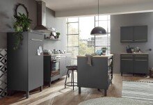 Unterschrank >Benedicto< in anthrazit / Sonoma-Eiche - 100x90x60 (BxHxT)