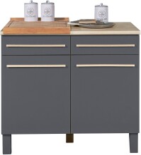 Unterschrank >Benedicto< in anthrazit / Sonoma-Eiche - 100x90x60 (BxHxT)