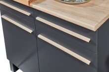 Unterschrank >Benedicto< in anthrazit / Sonoma-Eiche - 100x90x60 (BxHxT)