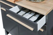 Unterschrank >Benedicto< in anthrazit / Sonoma-Eiche - 100x90x60 (BxHxT)