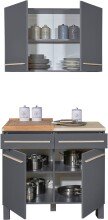 Unterschrank >Benedicto< in anthrazit / Sonoma-Eiche - 100x90x60 (BxHxT)