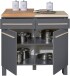 Unterschrank >Benedicto< in anthrazit / Sonoma-Eiche - 100x90x60 (BxHxT)