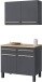 Unterschrank >Benedicto< in anthrazit / Sonoma-Eiche - 100x90x60 (BxHxT)