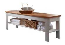 Bettbank >SZ-0132< in weiß - 140x45x35 (BxHxT)