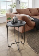 Beistelltisch >1084< in Schwarz, Aluminium Guss -...