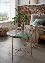 Beistelltisch >1094< in Eisoptik Unikate, Eisen Gold - 50x50cm (HxD)