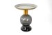 Beistelltisch >1112< in Tischplatte aus Emaille, Gestell Rauchglas - 57x50 (HxD)
