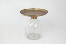Beistelltisch >1113< in Tischplatte aus Messing Antik - 50x50 (HxD)