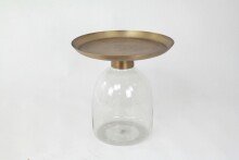 Beistelltisch >1113< in Tischplatte aus Messing...