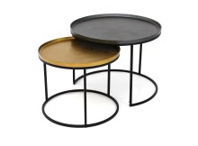 Beistelltisch >1122< in Gold / Anthrazit, Aluminiumguss - 46x61cm (HxD)