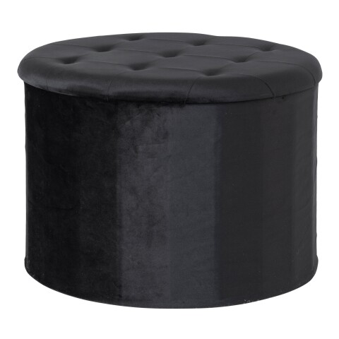 Stauraumhocker >Turup< in Schwarz, Velour - 50x35x50cm (BxHxT)