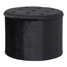 Stauraumhocker >Turup< in Schwarz, Velour -...