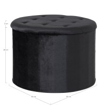 Stauraumhocker >Turup< in Schwarz, Velour - 50x35x50cm (BxHxT)
