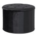 Stauraumhocker >Turup< in Schwarz, Velour - 50x35x50cm (BxHxT)