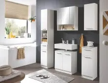 Badezimmer-Set >Burke< in weiß, Holzwerkstoff...