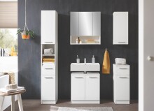 Badezimmer-Set >Burke< in weiß, Holzwerkstoff - 166x196x33cm (BxHxT)