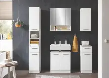 Badezimmer-Set >Burke< in weiß, Holzwerkstoff...
