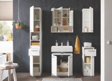 Badezimmer-Set >Burke< in weiß, Holzwerkstoff - 166x196x33cm (BxHxT)