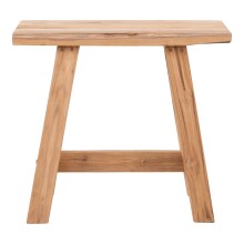 Hocker >Barcelona< in Braun, Teak - 50x45x25cm (BxHxT)