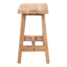 Hocker >Barcelona< in Braun, Teak - 50x45x25cm (BxHxT)